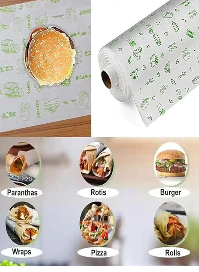 DITYAM wrap لفافة ورق تغليف طعام 50 متر + 50 متر - عبوة من قطعتين | إجمالي 100 متر من ورق الزبدة غير اللاصق للخبز وإعادة التسخين وتخزين الطعام | لفافة ورق مقاومة للدهون وصديقة للبيئة - Image 2