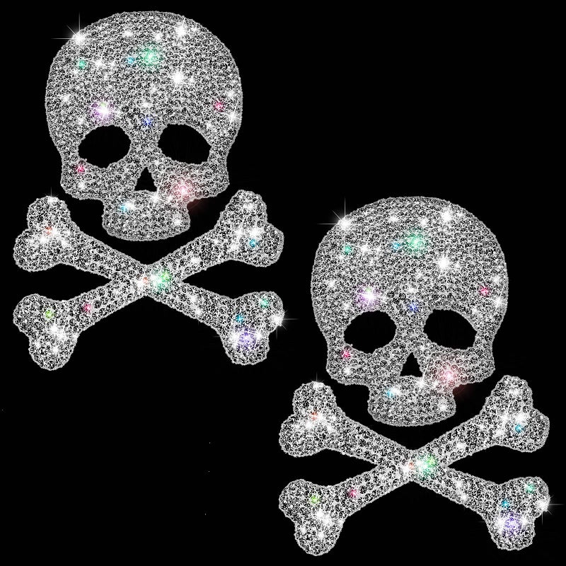 Frienda Frienda Car Decals for Women 2 Pieces Bling Skull Car Decals Skull Crystal Car Accessories Stickers Rhinestone Waterproof Bling Decors for Motorcycle Helmet Laptop Luggage Guitar