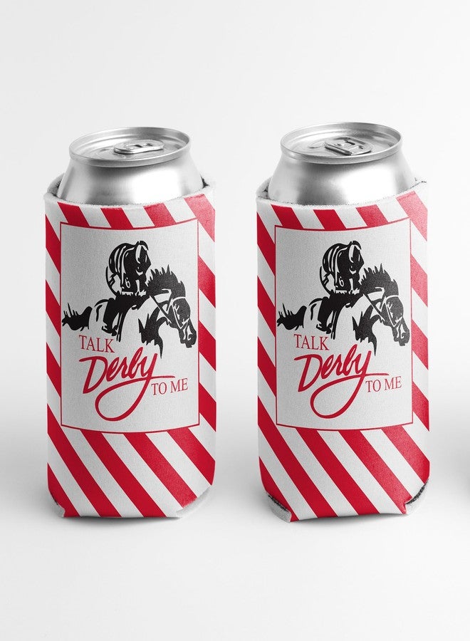 VictoryStore Derby Can Cooler (6 Pack) - Black, White, Red - 12 oz - Foam - Beverage Insulator - Image 2