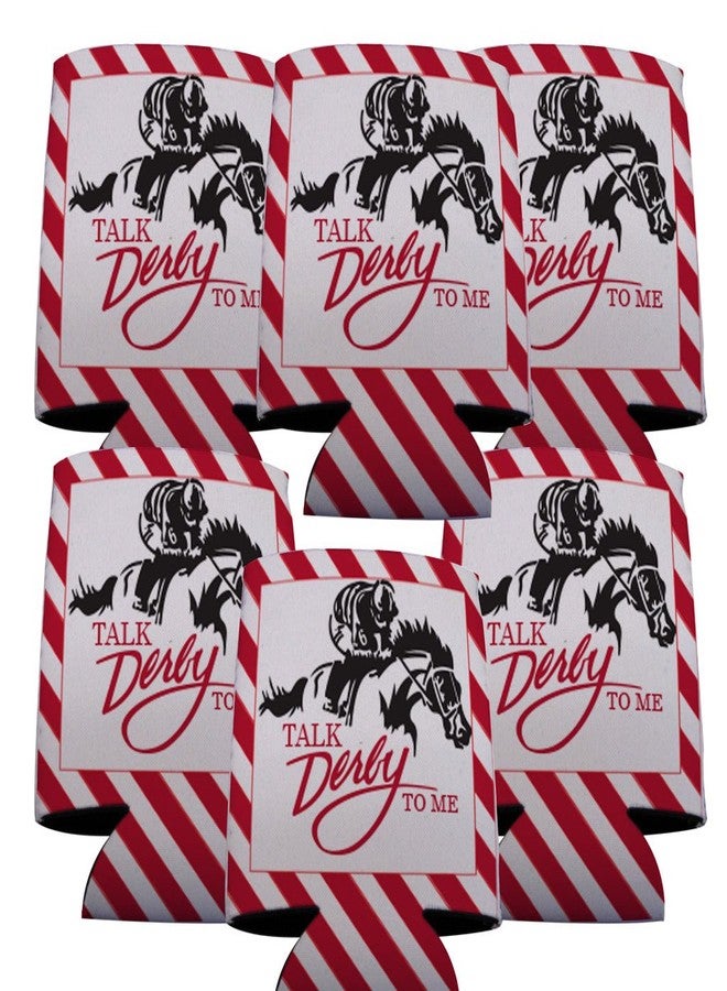 VictoryStore Derby Can Cooler (6 Pack) - Black, White, Red - 12 oz - Foam - Beverage Insulator - Image 4
