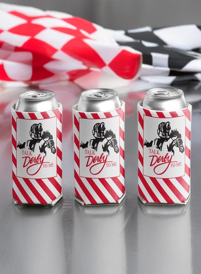 VictoryStore Derby Can Cooler (6 Pack) - Black, White, Red - 12 oz - Foam - Beverage Insulator - Image 5