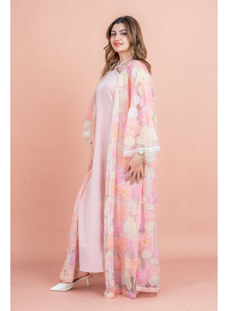 اكسا عباية عصرية بمزيج من الأزهار - Image 3