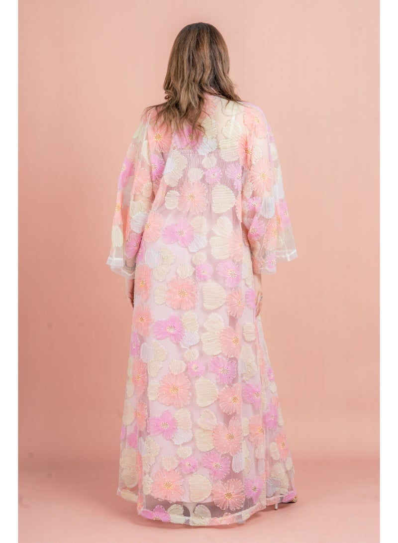 اكسا عباية عصرية بمزيج من الأزهار - Image 2