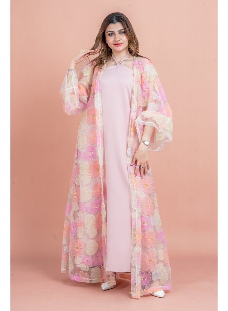 اكسا عباية عصرية بمزيج من الأزهار - Image 1