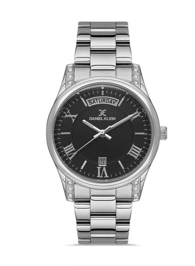 Stainless Steel daniel_klein women Black Dial round Analog Wrist Watch DK.1.13227-2