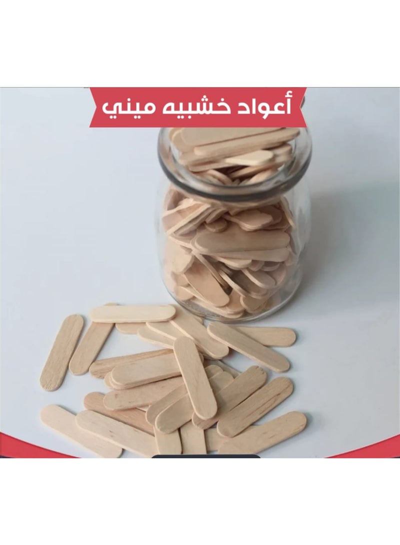 أعواد خشبية صغيرة (ميني) تستخدم عادةً للحلويات، الشوكولاتة، والميني آيس كريم 6 باكت - Image 4