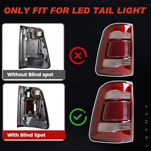 Lathsy LED Tail Light Red Cover with Blind Spot Compatible With 2019-2023 Dodge Ram 1500 Left Driver Side Replace 68262531AH - Image 3