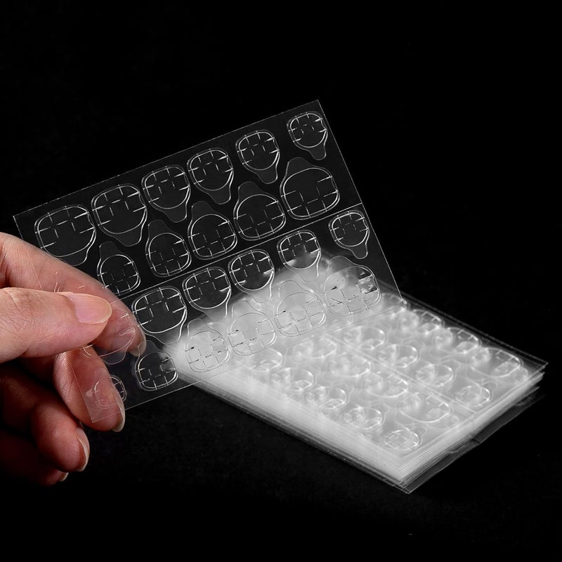 نوفال 1200 قطعة (50 ورقة) لاصقات أظافر لاصقة أظافر لاصقة مقاومة للماء وقابلة للتنفس نصائح أظافر زائفة لاصقة لاصق أظافر زائف لاصق فائق اللصق لفن الأظافر المضغوطة