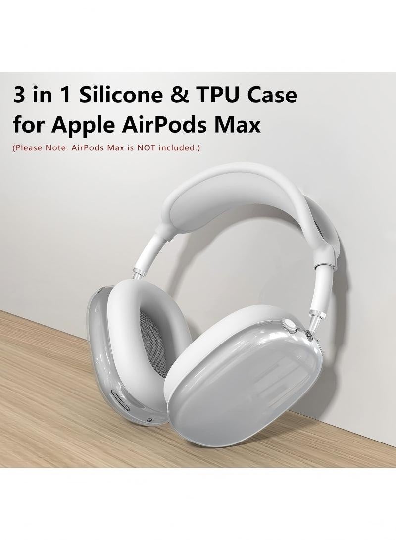 TPU Case Cover for AirPods Max 2/1 Headphones, Ear Pad Case/Ear Cups Cover/Headband Cover for AirPods Max, Accessories Soft Silicone Skin Protector (Clear White) - Image 3