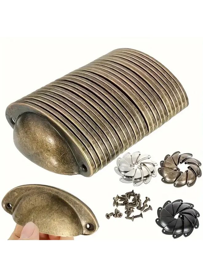 Bronze Vintage Recessed Metal Drawer Pulls for Cabinets Dresser Hardware with Polished Finish - Image 2