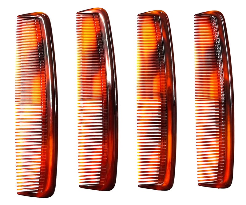 Maple Premium Dressing Comb Detangling Extra Heavy Quality Tortoise Shell Pattern Hair Comb Combo Set for Men,Women (Multicolour), Pack of 4 - Image 1