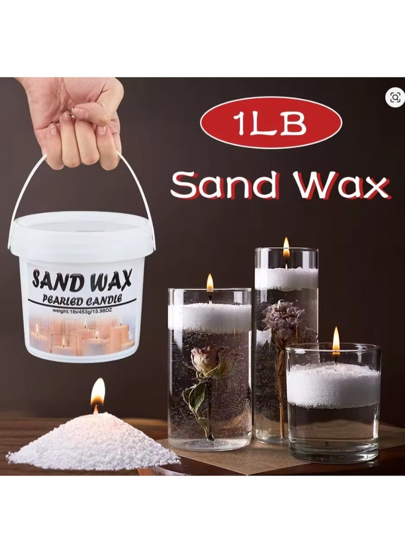 الواحة-TH 1 رطل من شمع الرمل واللؤلؤ وأدوات صنع الشموع المعطرة يدويًا وشمع الزهور الجليدية وشمع ندفة الثلج والرمل وملحقات الرسم - Image 1