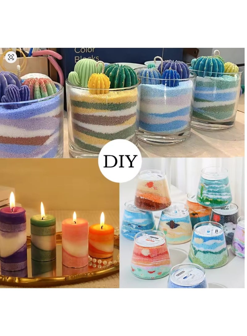 الواحة-TH 1 رطل من شمع الرمل واللؤلؤ وأدوات صنع الشموع المعطرة يدويًا وشمع الزهور الجليدية وشمع ندفة الثلج والرمل وملحقات الرسم - Image 4