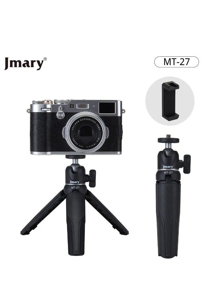 جيه ماري حامل ثلاثي القوائم محمول قابل للتمديد MT-27، تصميم خفيف الوزن لسطح الطاولة، قابل للطي وصغير الحجم، هيكل مستقر، متوافق عالميًا مع الهواتف الذكية والكاميرات الصغيرة وكاميرات الحركة - أسود - Image 1