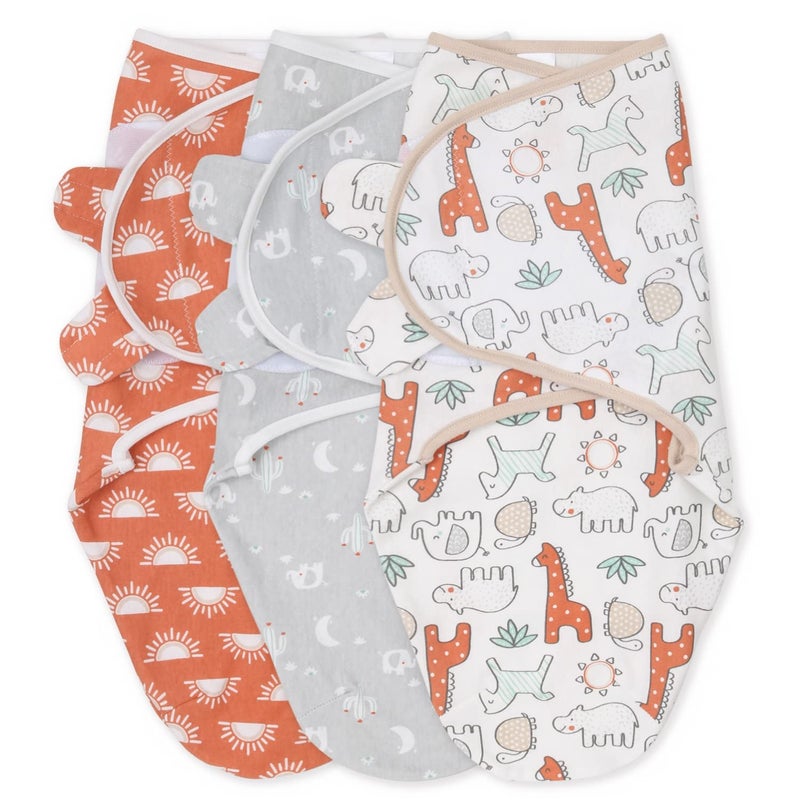 The Peanutshell Baby Swaddle Blankets Set of 3  Baby Sleep Sack for Newborn Newborns Sack 03 36 Month Swaddles Soft  Breathable Cotton  Desert Safari ML