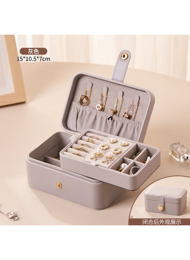 New Portable Travel Double-layer elry Storage Box, Convenient Multi-functional Necklace, Ring, Earrings And elry Storage Box