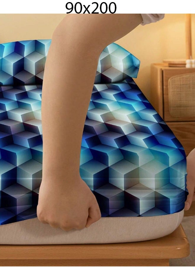 Generic Single Fitted Bed Sheet 90 x 200 cm Without Pillow Cover  - Image 2