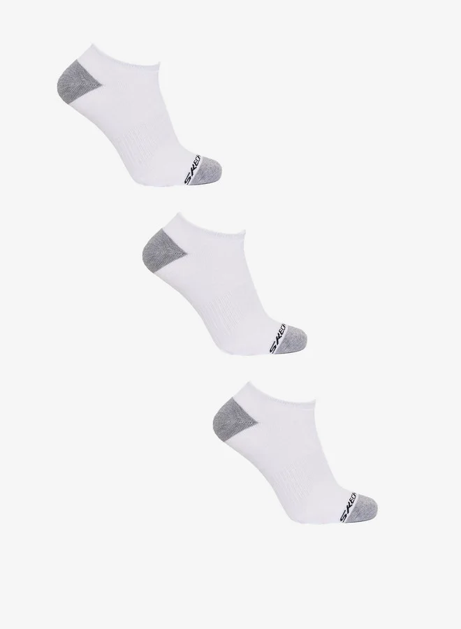 Logo Detail Terry No Show Socks - Set of 3