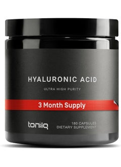Toniiq Ultra High Purity Hyaluronic Acid Capsules - 95%+ Highly Purified And Highly Bioavailable - 275Mg Formula - Non-Gmo Fermentation - High Strength With Vitamin C - 180 Capsules  - Image 1