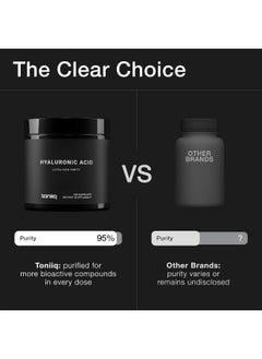 Toniiq Ultra High Purity Hyaluronic Acid Capsules - 95%+ Highly Purified And Highly Bioavailable - 275Mg Formula - Non-Gmo Fermentation - High Strength With Vitamin C - 180 Capsules  - Image 3