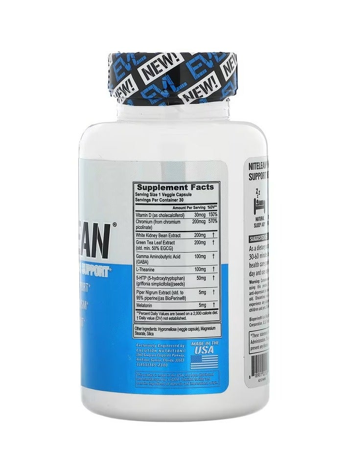 EVLUTION NUTRITION NiteLean 30 Veggie Capsules - Image 2