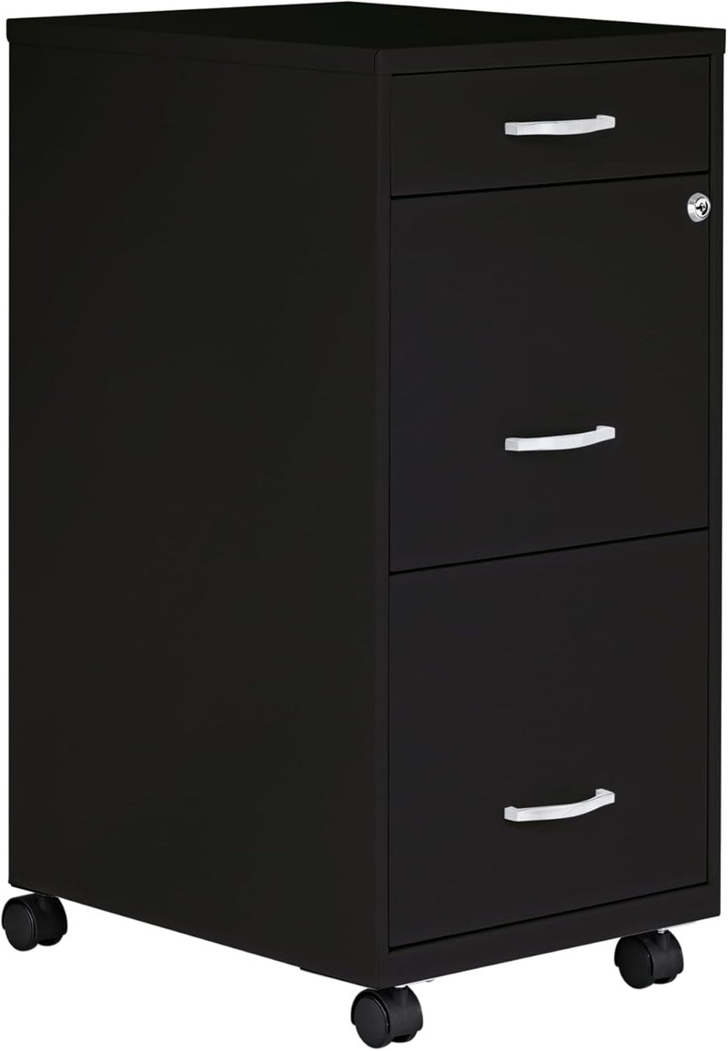 Lorell LYS SOHO Box/File/File 3-Drawer Mobile File Cabinet, Black - Image 1