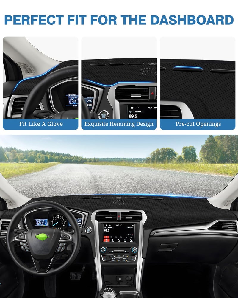 FIILINES Dash Cover Fit for Ford Fusion 2013-2020 Dashboard Cover Fusion Accessories Dash Mat Sunshade Nonslip Mesh Protector No Glare - Image 4