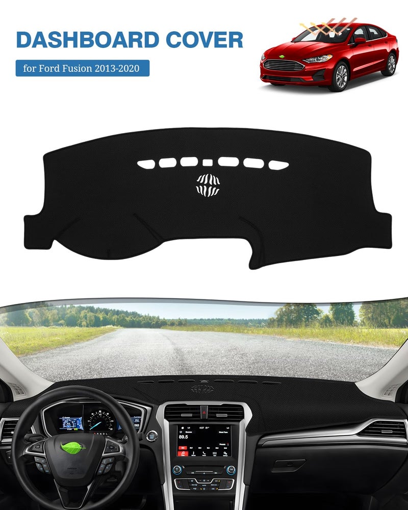 FIILINES Dash Cover Fit for Ford Fusion 2013-2020 Dashboard Cover Fusion Accessories Dash Mat Sunshade Nonslip Mesh Protector No Glare - Image 2