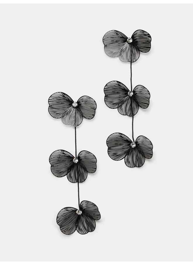 ستايلي Styli Tiered Flower Dangle Earrings