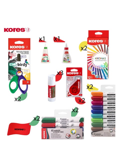 Kores 63 Pieces School and Office Supplies Stationery Set