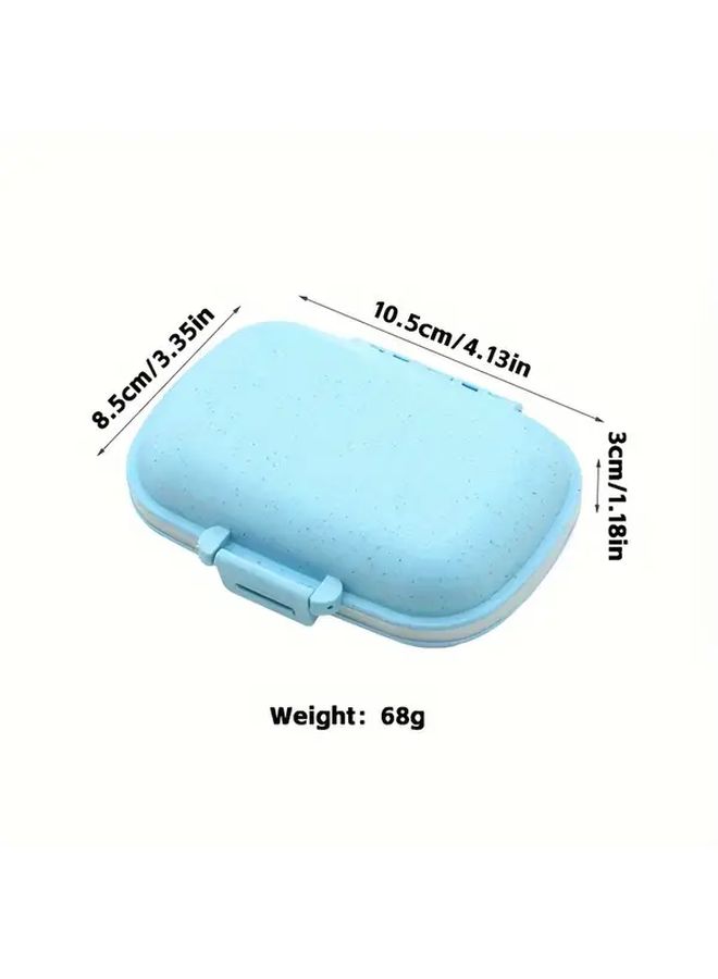 Portable Pill Organizer Box 2pcs Pink Green Tight Sealing Lids 8 Compartment Travel - Image 3