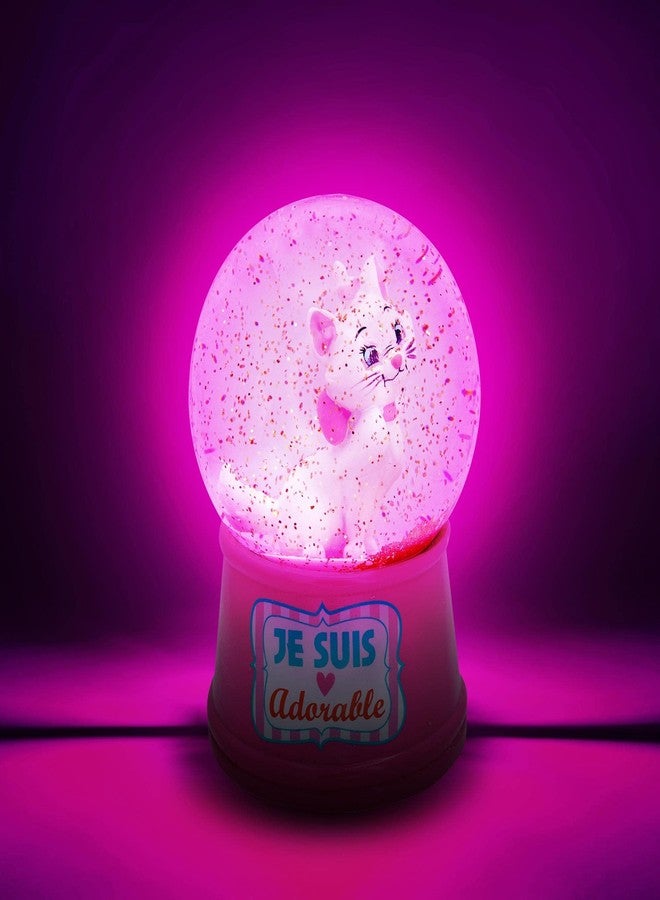 Silver Buffalo Disney Aristocats Marie Je Suis Adorable Light-Up Adult Snow Globe with Swirling Glitter Display Piece | 6 Inches Tall - Image 2