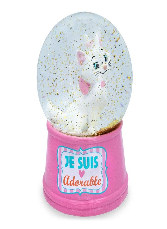 Silver Buffalo Disney Aristocats Marie Je Suis Adorable Light-Up Adult Snow Globe with Swirling Glitter Display Piece | 6 Inches Tall - Image 1