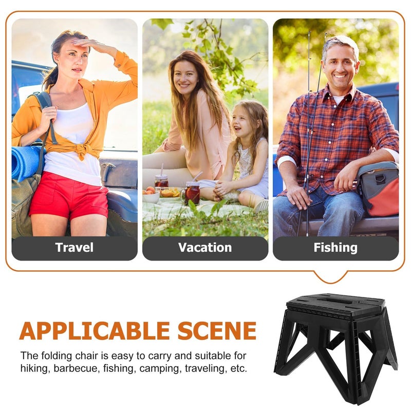 Portable Folding Stool Outdoor Camping Lightweight with Carry Handle for Hiking Fishing Garden - Image 5