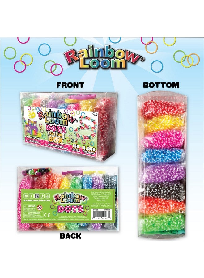 Rainbow Loom Rainbow Loom® Treasure Box DOTS Edition, 8,000 Rubber Bands in 8 Different Polka Dots Colors, and a Bonus of 2 Happy Looms, Great Activities for Boys and Girls 7+  - Image 2