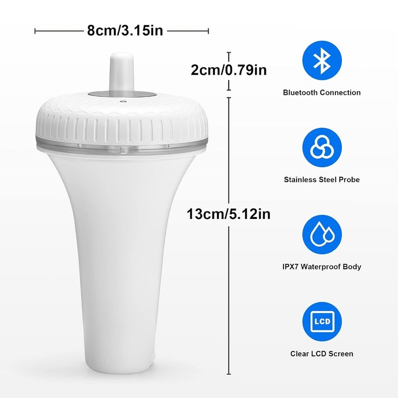 Bluetooth Floating Pool Thermometer IBS-P01B with Precision Probe - Image 3