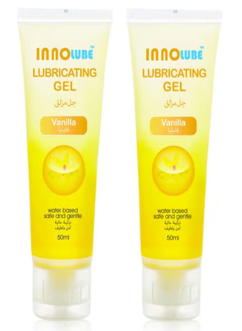 InnoLube Set Of Two Pieces Lubricating Gel Vanilla Water Based Safe And Gentle 2X50ml - Image 1