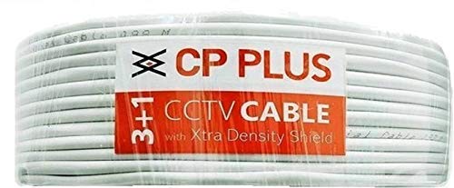 CP PLUS CCTV Cable 3+1 Coaxial 90 mtr, CCTV Cable Connectors (White) - Image 2