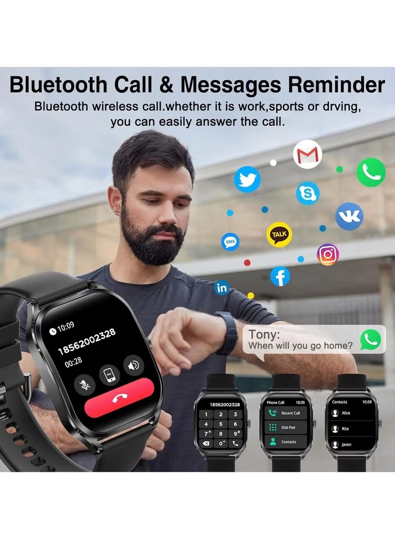 TCH Calling Smart Watch Z10 Pro Swift Men Women Bluetooth Call Z10 Pro Amoled Display Touch Screen Fitness Tracker, Heart Rate Blood Oxygen Sleep Monitor, Activity Tracker Waterproof 1 ATM for Android and IOS Phones 7 Days Battery (UAE Version) - Image 3