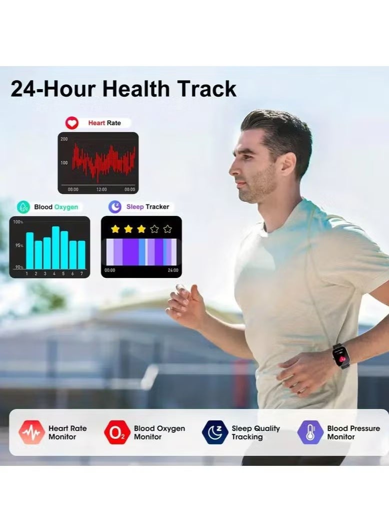 TCH Calling Smart Watch Z10 Pro Swift Men Women Bluetooth Call Z10 Pro Amoled Display Touch Screen Fitness Tracker, Heart Rate Blood Oxygen Sleep Monitor, Activity Tracker Waterproof 1 ATM for Android and IOS Phones 7 Days Battery (UAE Version) - Image 4