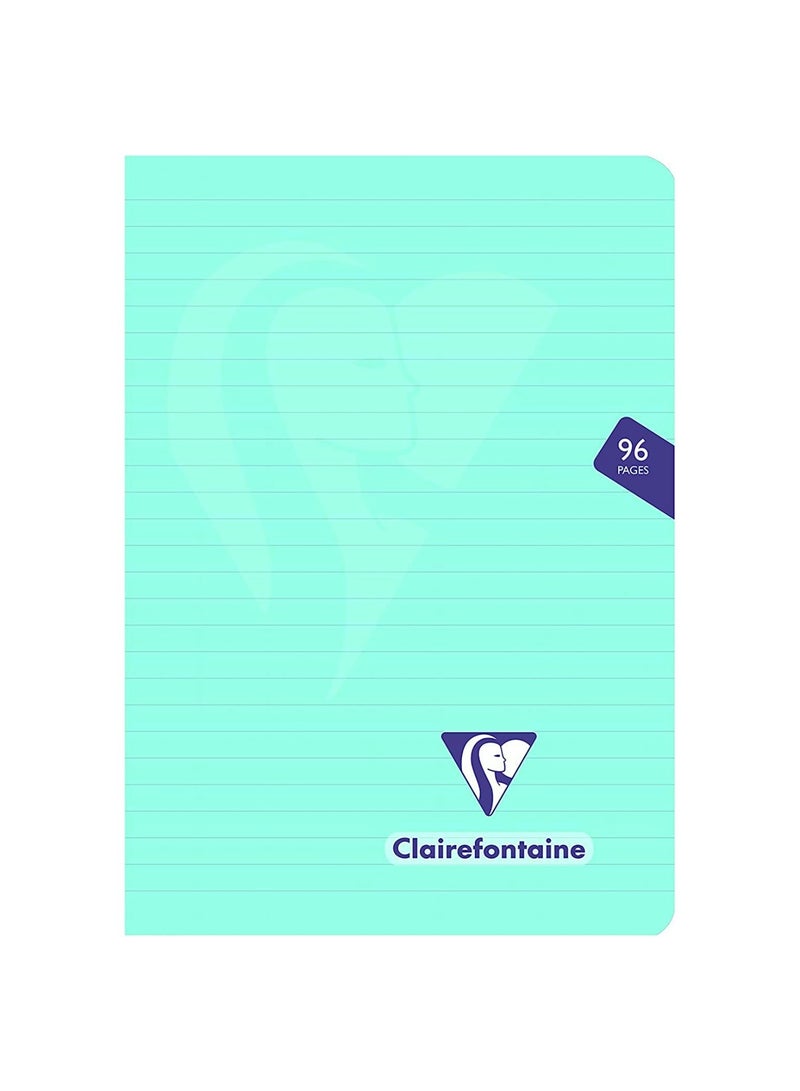Clairefontaine 1-Piece A5 Size Mymesys Single Line Notebook With Plastic Cover 96 Sheets Pastel Green - Image 1
