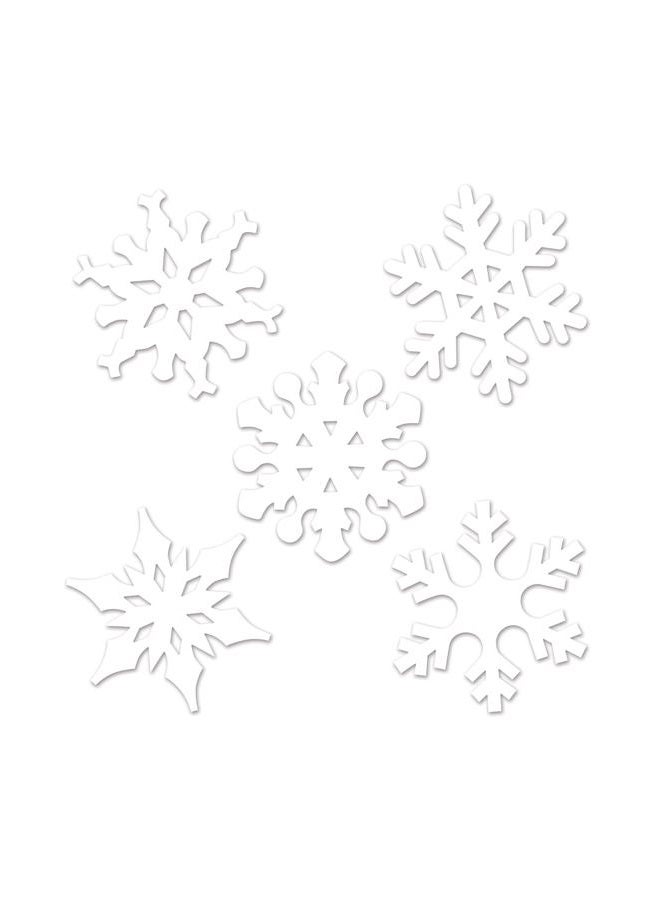 Beistle Mini Snowflake Christmas Cutouts-10 Pcs, 5", White - Image 1