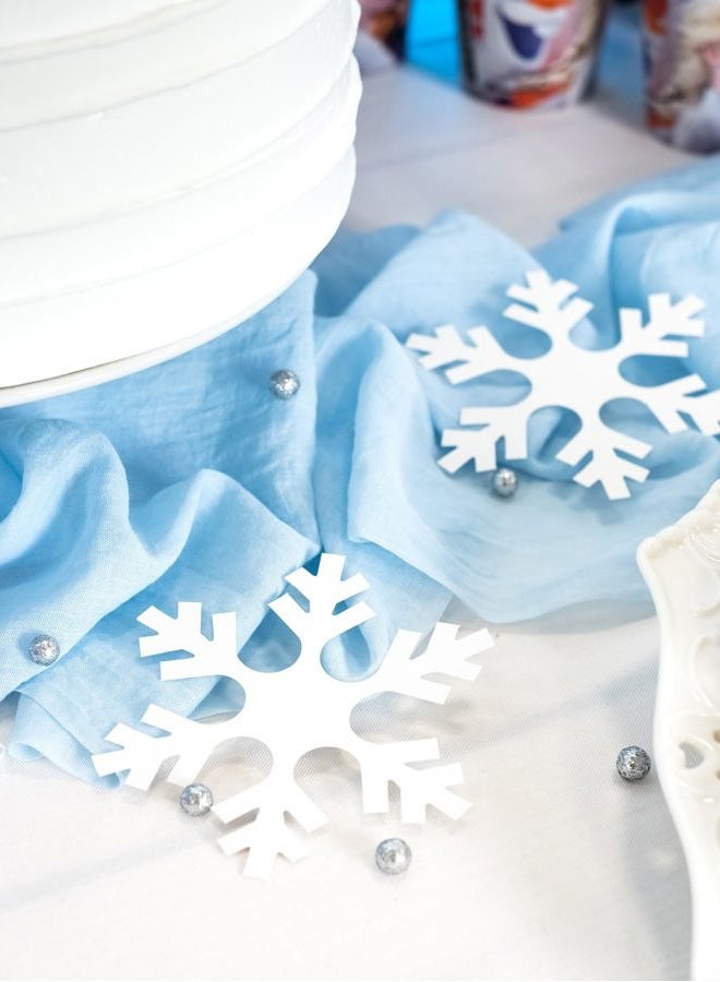 Beistle Mini Snowflake Christmas Cutouts-10 Pcs, 5", White - Image 5