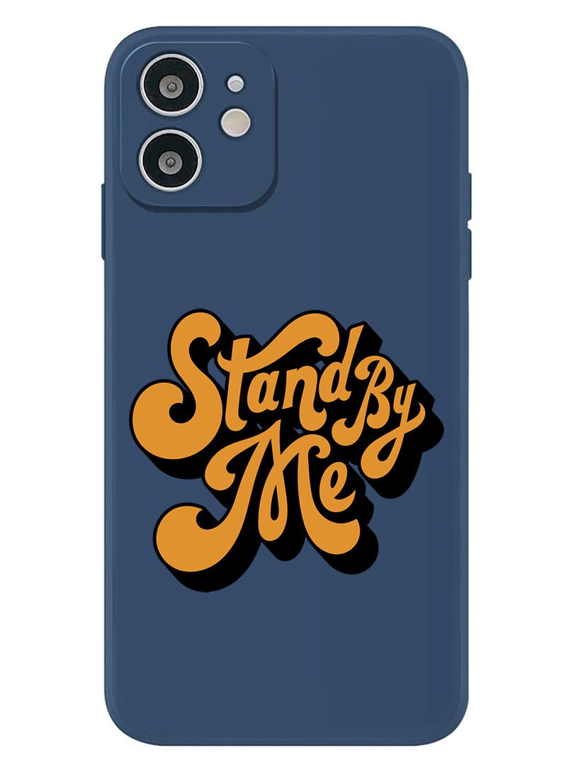 Theodor Protective Slim Fit Case Liquid Silicone Cover with Full Body Protection Anti-Scratch Shockproof Case For iPhone 12 Blue  - Stand by me-01 - Image 1