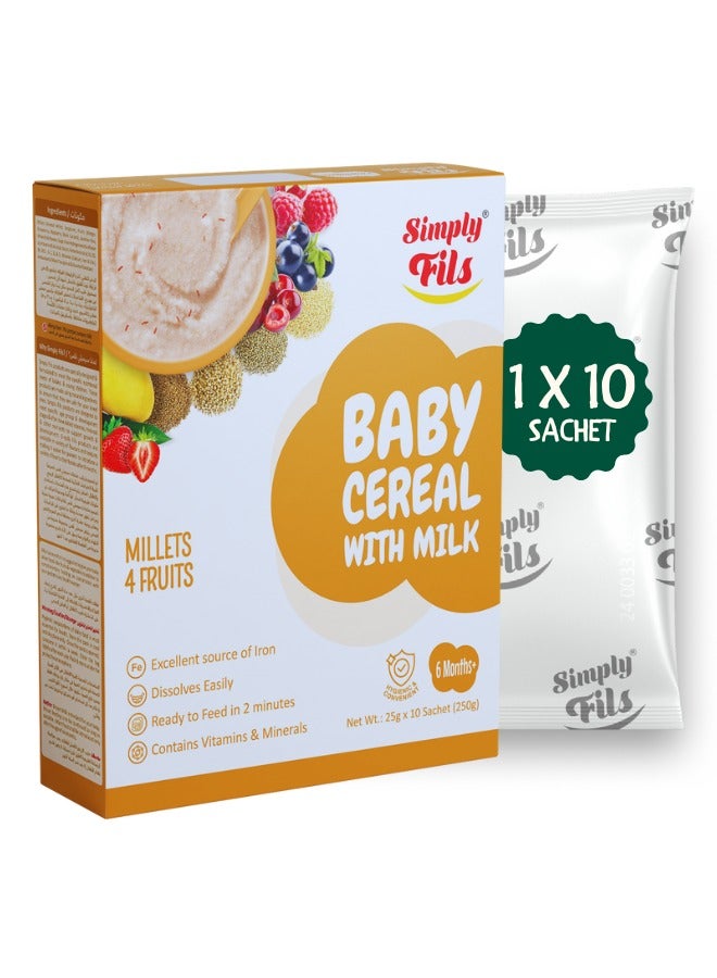 Simply Fils Simply Fils Baby cereals with Milk Millets & 4 Fruits