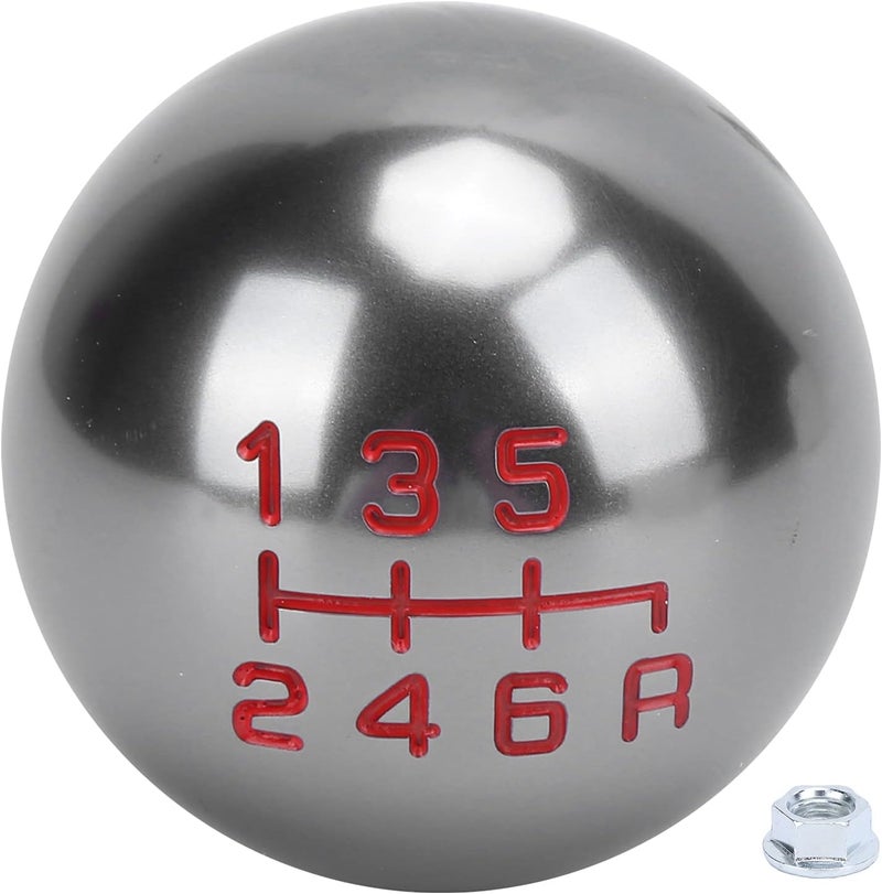Gear Shift Knob Round Replacement M10x1.5, Aluminium Alloy, Diameter 48mm - Comfortable Grip, Easy Installation, Fits Manual Fit and S2000 (6-speed gray) - Image 1
