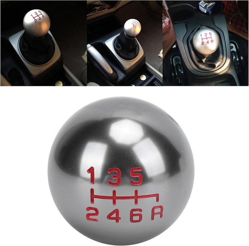 Gear Shift Knob Round Replacement M10x1.5, Aluminium Alloy, Diameter 48mm - Comfortable Grip, Easy Installation, Fits Manual Fit and S2000 (6-speed gray) - Image 5