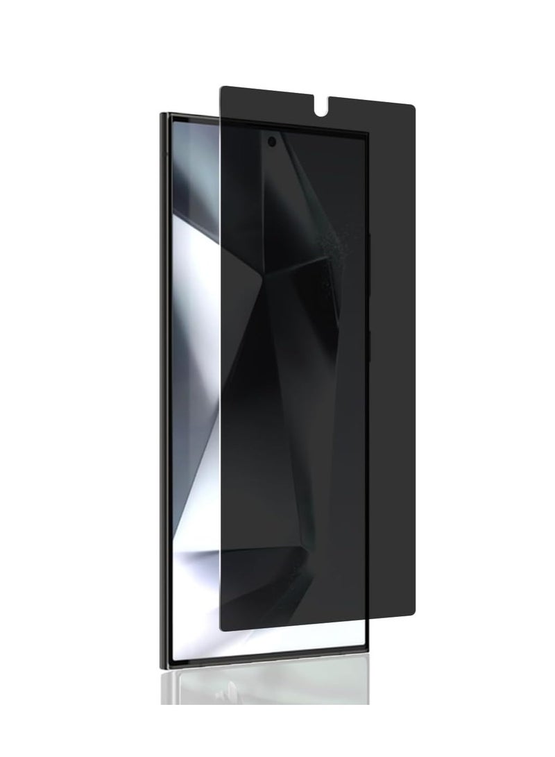 واقي شاشة زجاجي مقوى مضاد للتجسس من  لهاتف سامسونج جالاكسي S24 ألترا، خالٍ من الفقاعات/تغطية كاملة، فيلم حماية للخصوصية مضاد للتجسس لهاتف سامسونج جالاكسي S24 ألترا من الزجاج المقوى