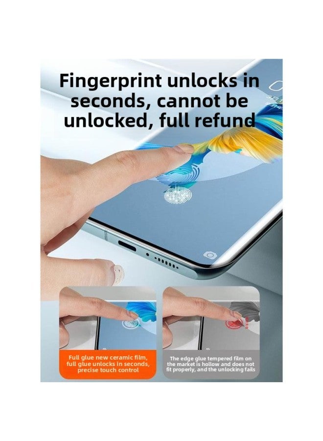 [Seconds Unlock] For Huawei Mate40 Mobile Phone Film Nova10Pro Ceramic Tempered Film Mete50 Anti-Peep Film H-color:Curved Ceramic Membrane♦Ultra-clear 2 Fingerprints In Seconds♦Full Adhesive Tape Comes With 5 Gifts-size:For Huawei Smart Selection Hinova9Pro  - Image 2