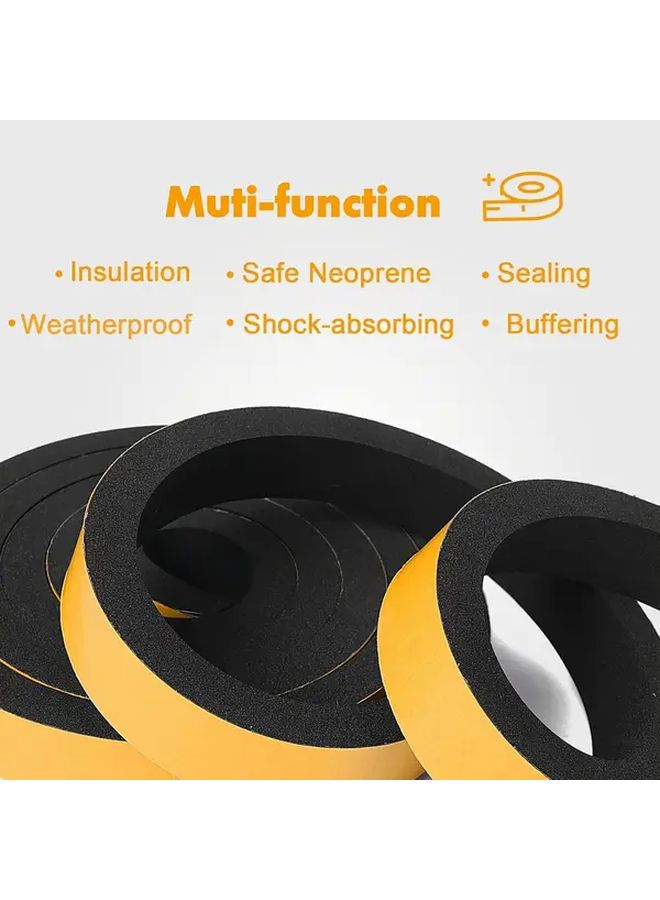 2 Rolls Self Adhesive Foam Tape 0 472 Inch Wide 0 394 Inch Thick 80 71 Inch Long Weatherproof Seal - Image 3